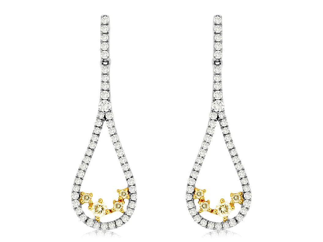 14K White Gold Round, 0.13ct., Drop