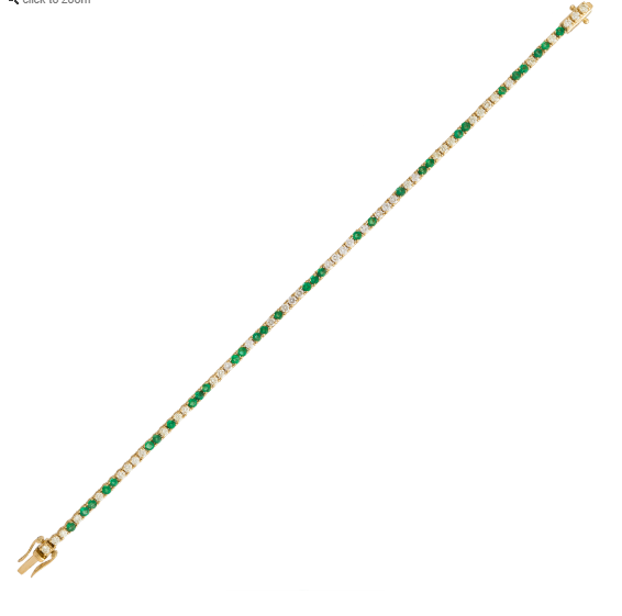 Tennis 18K Yellow Emerald Round Colored Stone Bracelets Fashion