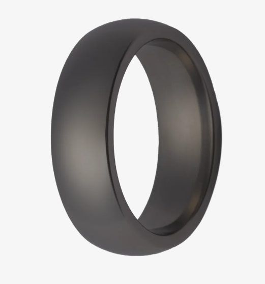 Gent's Black Ceramic Matte 6mm Domed Wedding Band