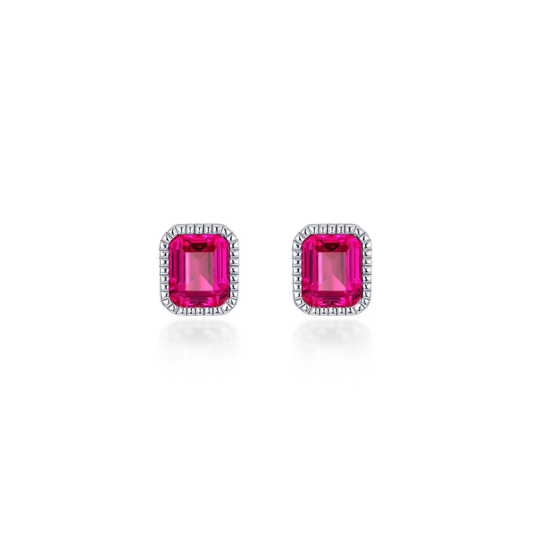 Platinum Plated Stud Sterling Silver White