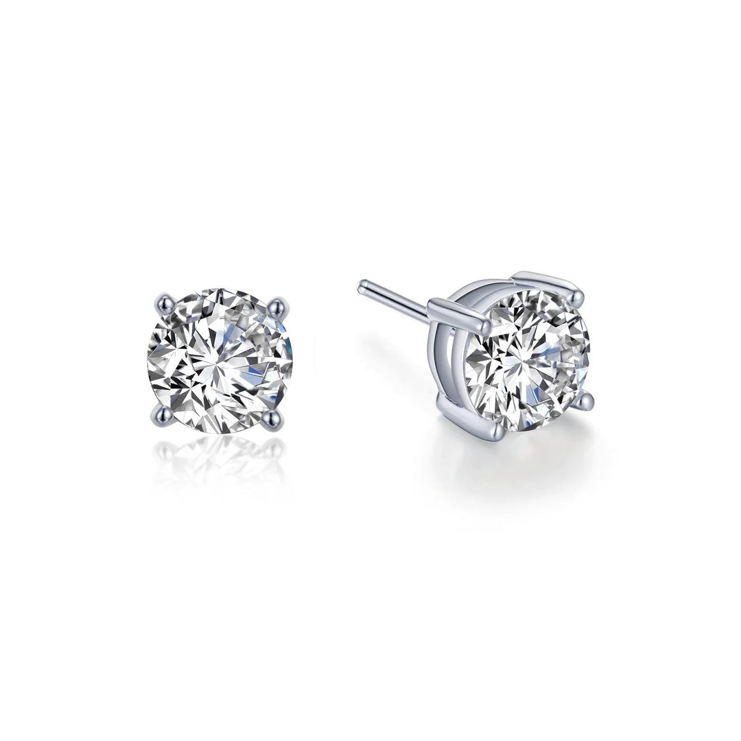 Platinum Plated Stud Sterling Silver White