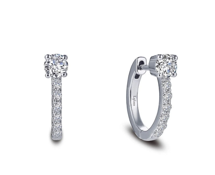 Platinum Plated Small Hoop Sterling Silver White