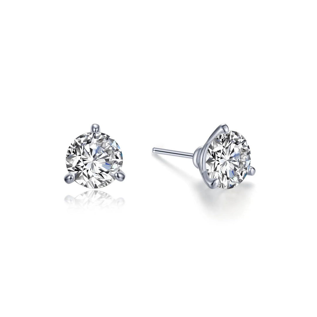 Platinum PlatedMartini Stud Sterling Silver White
