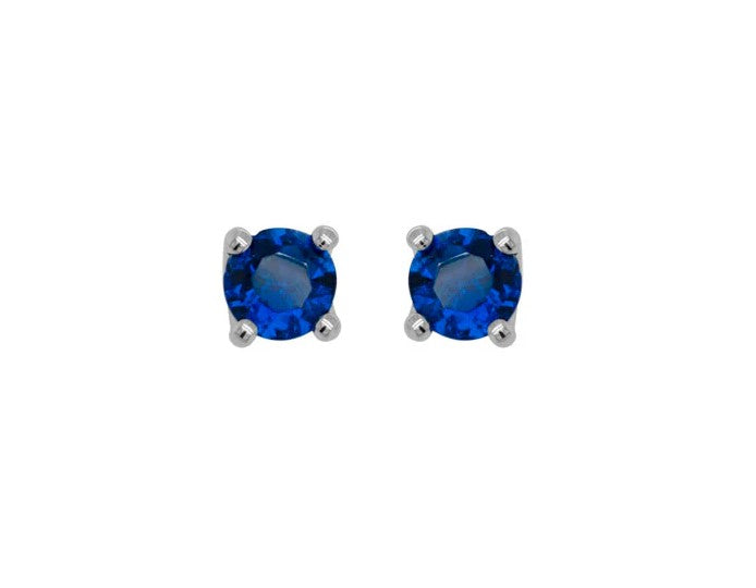 14K White 0.98ct. Round Stud Colored Stone Earrings