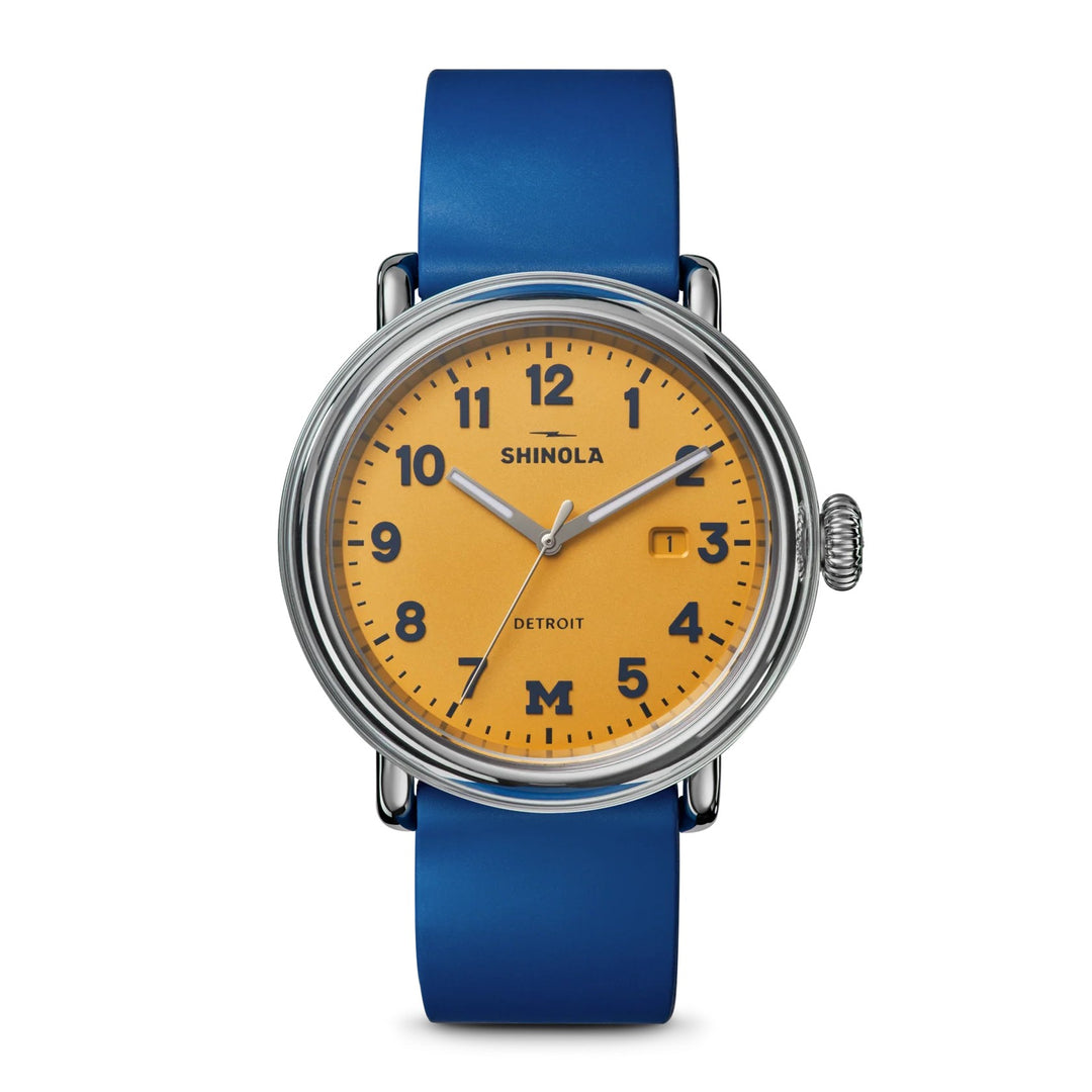 Men's SHINOLA, U of M Detrola Argonite 705 Quartz Yellow 50m