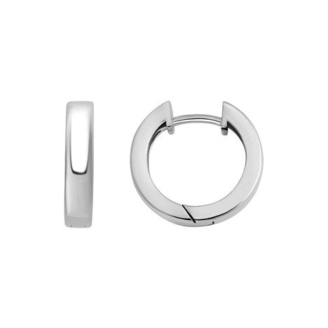 Rhodium Huggie Sterling Silver White