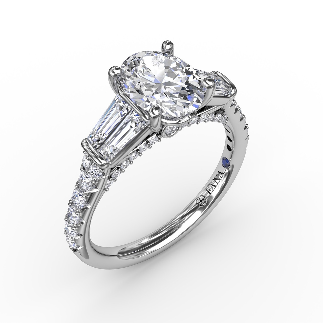 Gering eenheid gevaarlijk Oval Diamond Engagement Ring With Tapered Baguette Side Stones S3293 -  Waterfall Jewelers