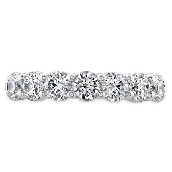Lady's White Polished 18 Karat Hearts On Fire Signature 7-Stone Wedding Band Size 5 With 7=0.79Tw Round G/H In Color, V.S.2 - S.I.1 Clarity Diamonds
