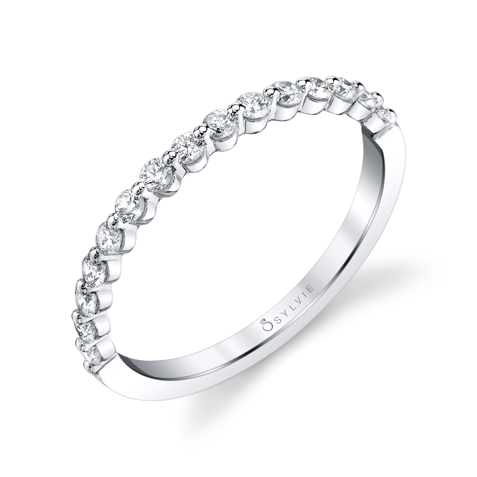 14K White Gold 0.30ct. Round Half Anniversary Women's Wedding Band