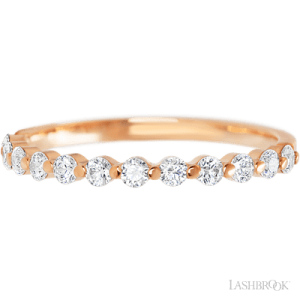 14K Rose Gold band with 12 Round Lab Grown Diamond having TCW-.36