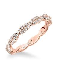14K Rose Gold 0.50ct. Round Curved Women's Wedding Band