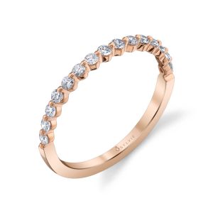 14K Rose Gold 0.30ct. Round Half Anniversary Women's Wedding Band