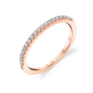 14K Rose Gold 0.16ct. Round Half Anniversary Women's Wedding Band