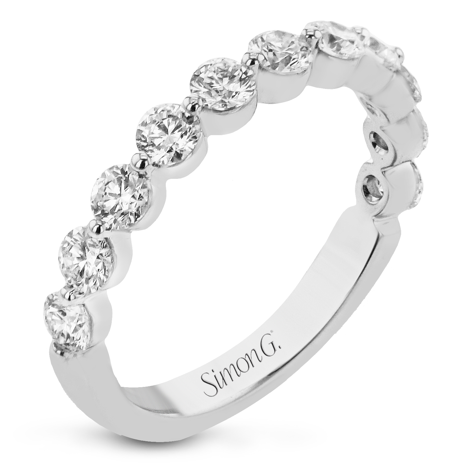 Simon G White 18k Classic Diamond Wedding Band with 11=0.74tw F/G VS2 Round Diamonds 
Serial No.: 736233