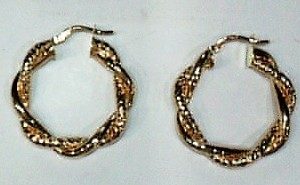 "Leslie's Gold Polished and Twisted Hoop Earrings"  in 14kt Yellow Gold