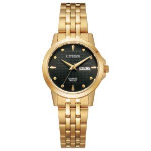 Ladies Stainless Steel Gold-Tone Citizen Quartz Watch