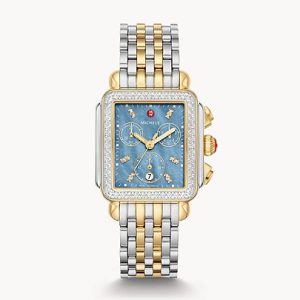 Deco Two-Tone Diamond Stainless Steel Watch
Total Diamond Count: 120
Total Diamond Carats: 0.6600
Case Size: 33MM
Strap Width: 18MM
Movement: Swiss Chronograph